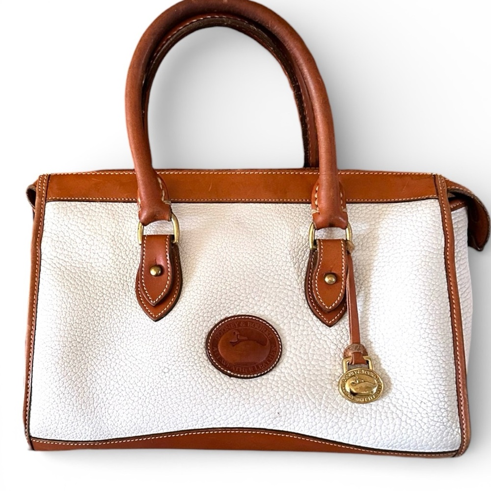 Vtg Dooney & Bourke All Weather Leather Top Handle Crossbody Convertible Bag - Picture 2 of 15